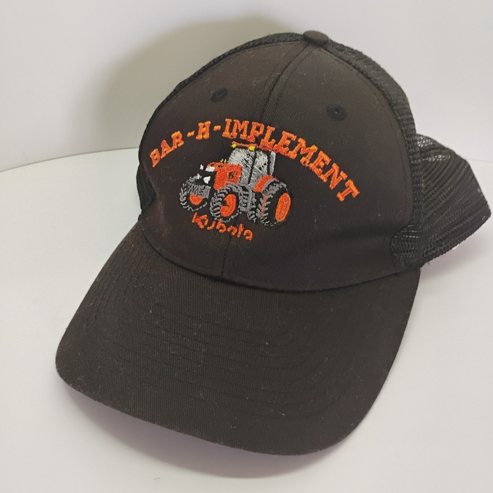 Trucker Cap Nissin Brand Bar-H-Implement Kubota Black Baseball Cap